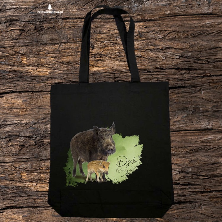 Dzik - Sus scrofa - Prezent dla przyrodnika - Prezent dla zoologa - Torba 2 ucha