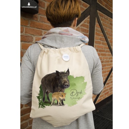 Dzik - Sus scrofa - Prezent dla przyrodnika - Prezent dla zoologa - Worek-Plecak