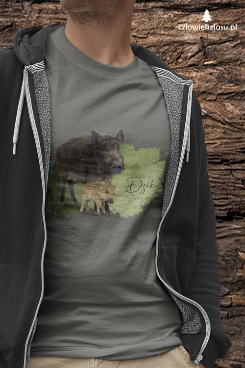 Dzik - Sus scrofa - Prezent dla przyrodnika - Prezent dla zoologa - Koszulka