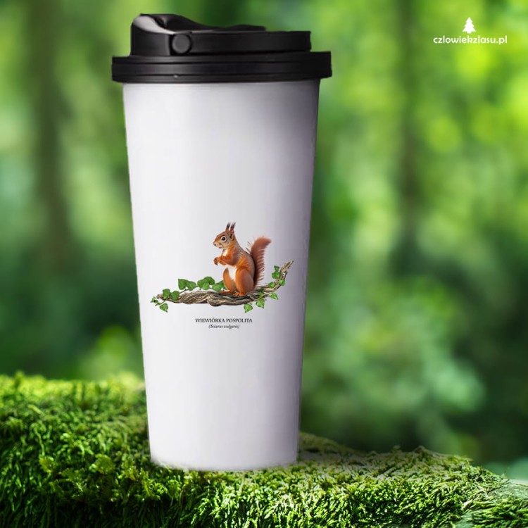 Wiewiórka pospolita - Sciurus vulgaris - Prezent dla przyrodnika - Wiewiórka #2 - Kubek termiczny