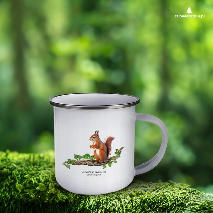 Wiewiórka pospolita - Sciurus vulgaris - Prezent dla przyrodnika - Wiewiórka #2 - Kubek emaliowany
