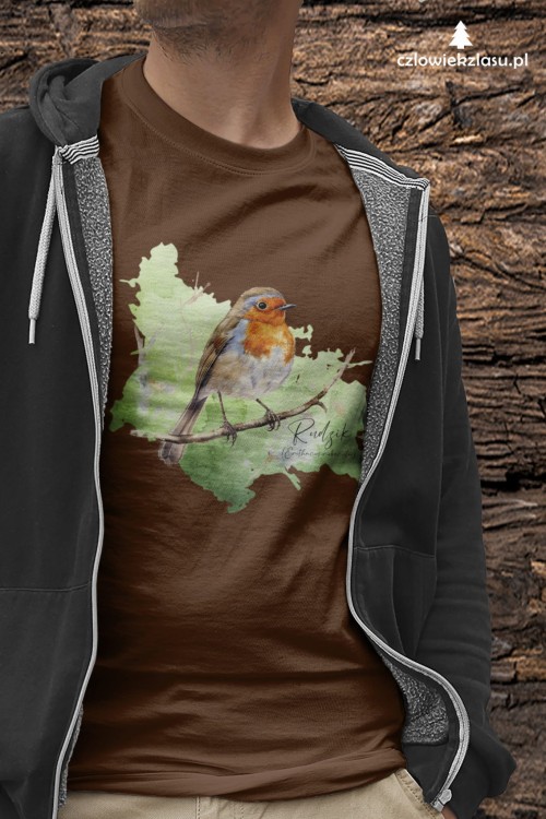 Rudzik - Erithacus rubicola - Raszka - Prezent dla ornitologa - Rudzik #2 - Koszulka