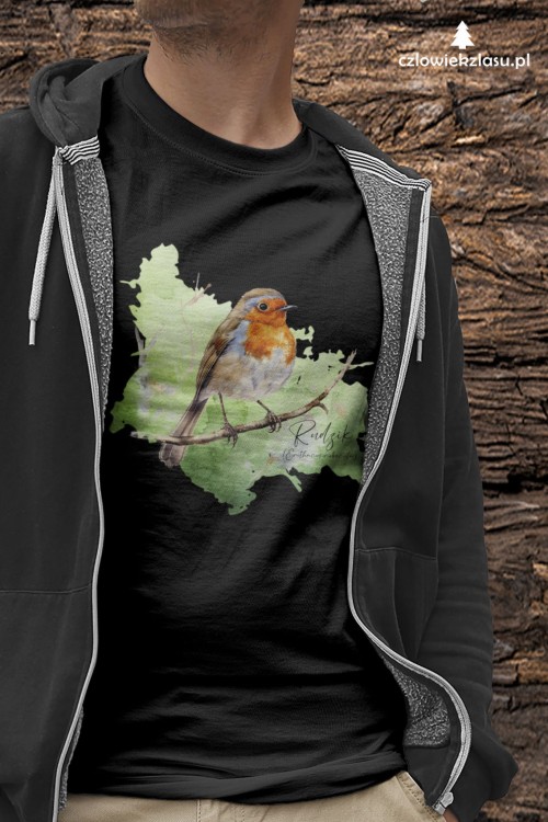 Rudzik - Erithacus rubicola - Raszka - Prezent dla ornitologa - Rudzik #2 - Koszulka