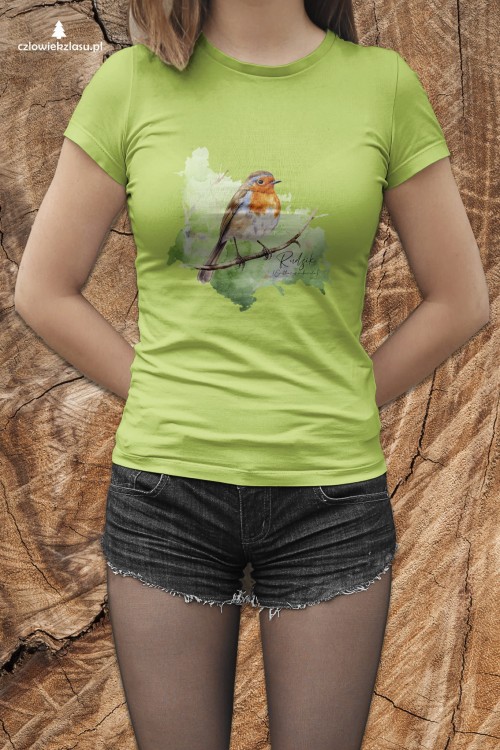 Rudzik - Erithacus rubicola - Raszka - Prezent dla ornitologa - Rudzik #2 - Koszulka