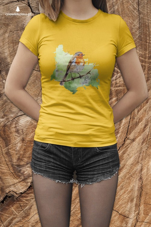 Rudzik - Erithacus rubicola - Raszka - Prezent dla ornitologa - Rudzik #2 - Koszulka