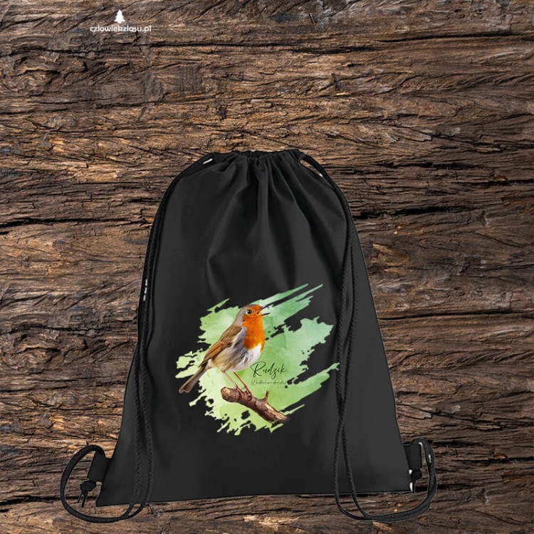 Rudzik - Erithacus rubicola - Raszka - Prezent dla ornitologa - Worek-Plecak
