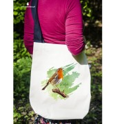 Rudzik - Erithacus rubicola - Raszka - Prezent dla ornitologa - Torba na ramię