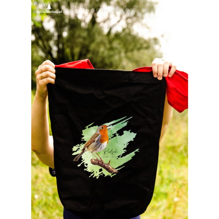 Rudzik - Erithacus rubicola - Raszka - Prezent dla ornitologa - Torba na ramię