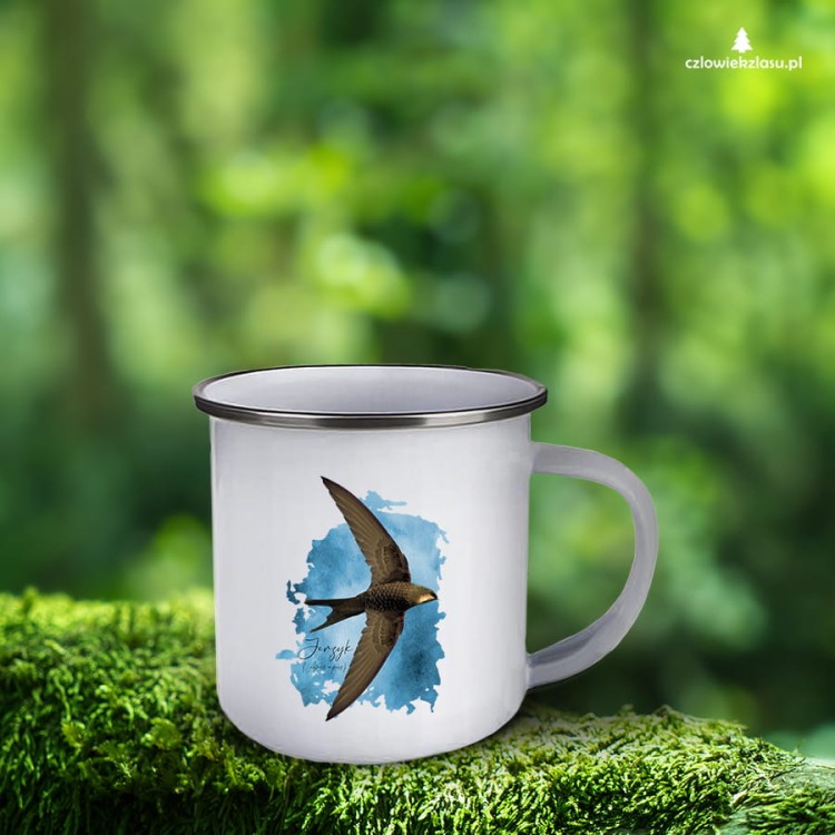 Jerzyk zwyczajny - Apus apus - Jerzyk ptak - Prezent dla ornitologa - Prezent dla przyrodnika - Kubek emaliowany