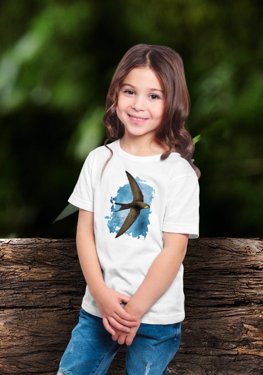 Jerzyk zwyczajny - Apus apus - Jerzyk ptak - Prezent dla ornitologa - Prezent dla przyrodnika - Koszulka dziecięca