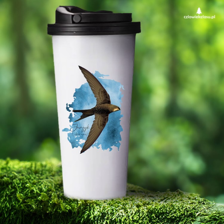 Jerzyk zwyczajny - Apus apus - Jerzyk ptak - Prezent dla ornitologa - Prezent dla przyrodnika - Kubek termiczny