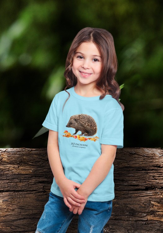 Jeż zachodni - Erinaceus europaeus - Jeż europejski - Jeż - Prezent dla przyrodnika - Prezent dla miłośnika jeży - Koszulka dziecięca