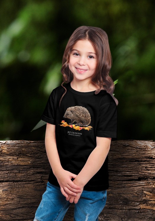 Jeż zachodni - Erinaceus europaeus - Jeż europejski - Jeż - Prezent dla przyrodnika - Prezent dla miłośnika jeży - Koszulka dziecięca