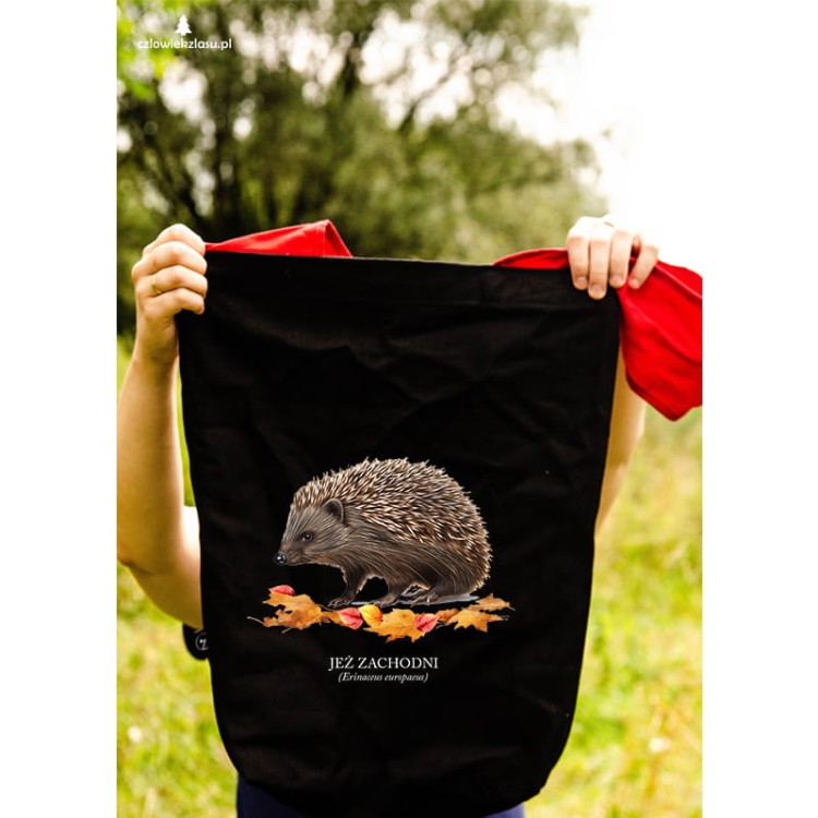 Jeż zachodni - Erinaceus europaeus - Jeż europejski - Jeż - Prezent dla przyrodnika - Prezent dla miłośnika jeży - Torba na ramię