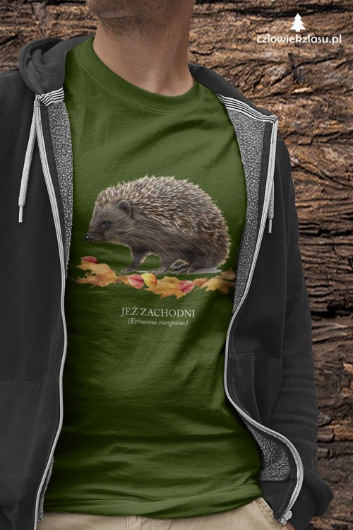 Jeż zachodni - Erinaceus europaeus - Jeż europejski - Jeż - Prezent dla przyrodnika - Prezent dla miłośnika jeży - Koszulka