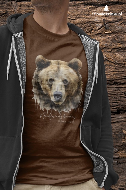 Niedźwiedź brunatny - Ursus arctos - Niedźwiedź - Głowa niedźwiedzia - Prezent dla przyrodnika - Koszulka z niedźwiedziem
