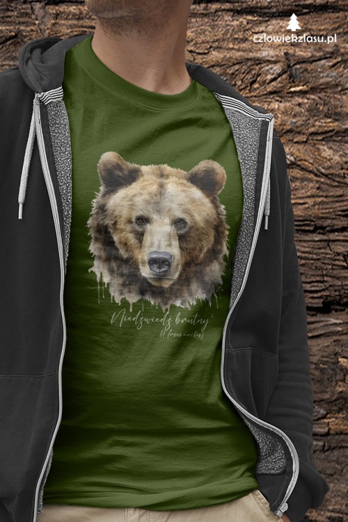 Niedźwiedź brunatny - Ursus arctos - Niedźwiedź - Głowa niedźwiedzia - Prezent dla przyrodnika - Koszulka z niedźwiedziem