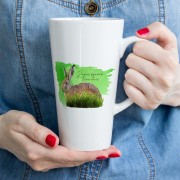 Zając szarak - Lepus europaeus - Prezent dla przyrodnika - Kubek z zającem - Kubek latte - Człowiek z lasu