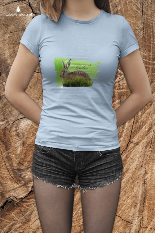 Zając szarak - Lepus europaeus - Prezent dla przyrodnika – Prezent dla zoologa - Koszulka - Człowiek z lasu