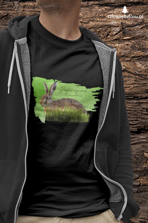 Zając szarak - Lepus europaeus - Prezent dla przyrodnika – Prezent dla zoologa - Koszulka - Człowiek z lasu