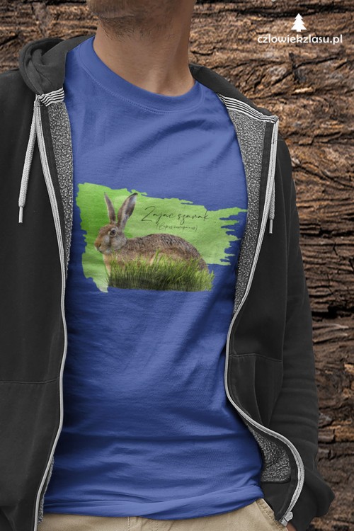 Zając szarak - Lepus europaeus - Prezent dla przyrodnika – Prezent dla zoologa - Koszulka - Człowiek z lasu