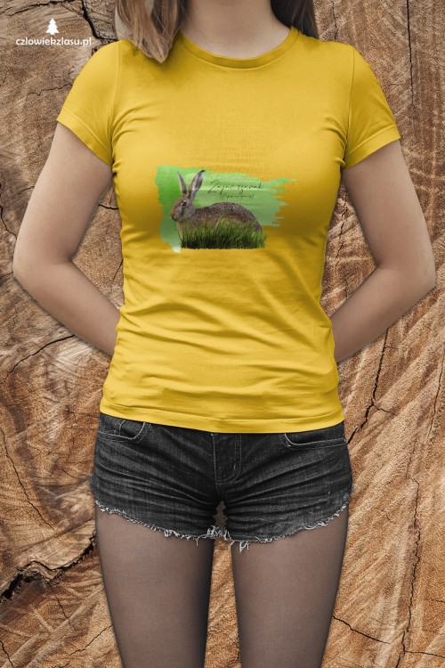 Zając szarak - Lepus europaeus - Prezent dla przyrodnika – Prezent dla zoologa - Koszulka - Człowiek z lasu