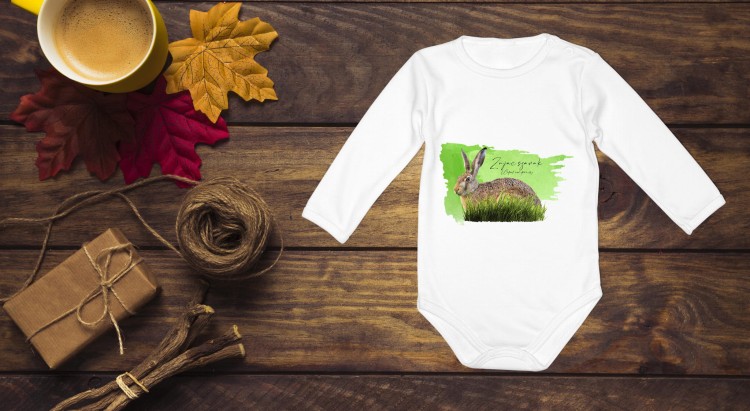 Zając szarak - Lepus europaeus - Prezent dla przyrodnika – Prezent dla zoologa - Body – Bodziak - Człowiek z lasu