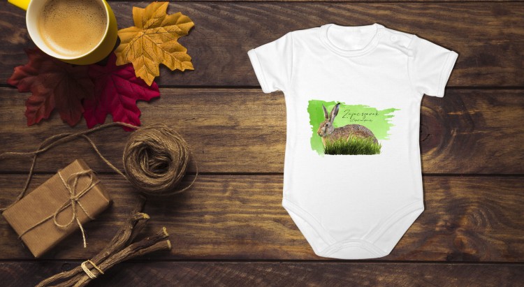 Zając szarak - Lepus europaeus - Prezent dla przyrodnika – Prezent dla zoologa - Body – Bodziak - Człowiek z lasu