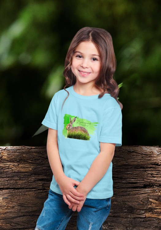 Zając szarak - Lepus europaeus - Prezent dla przyrodnika – Prezent dla zoologa - Koszulka dziecięca - Człowiek z lasu