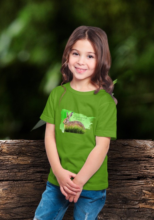 Zając szarak - Lepus europaeus - Prezent dla przyrodnika – Prezent dla zoologa - Koszulka dziecięca - Człowiek z lasu