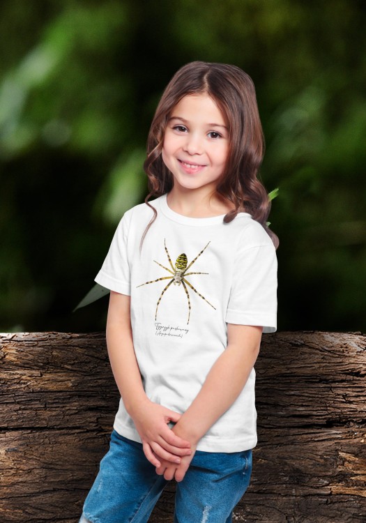 Tygrzyk paskowany - Argiope bruennichi - Prezent dla arachnologa - Prezent dla przyrodnika – Koszulka dziecięca - Człowiek z lasu