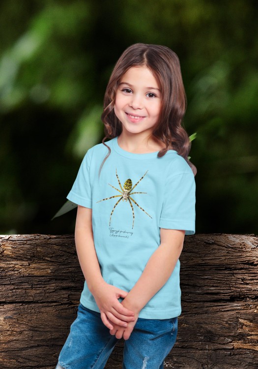 Tygrzyk paskowany - Argiope bruennichi - Prezent dla arachnologa - Prezent dla przyrodnika – Koszulka dziecięca - Człowiek z lasu