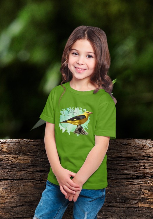 Wilga zwyczajna - Oriolus oriolus - Prezent dla ornitologa – Prezent dla przyrodnika - Koszulka dziecięca z wilgą - Człowiek z lasu