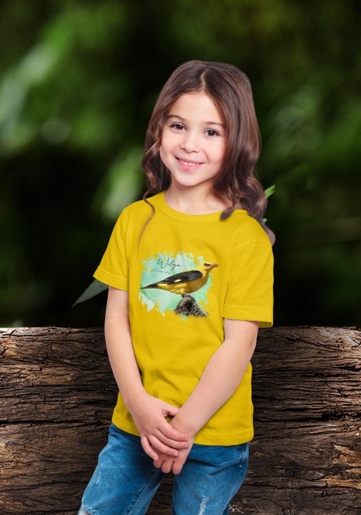 Wilga zwyczajna - Oriolus oriolus - Prezent dla ornitologa – Prezent dla przyrodnika - Koszulka dziecięca z wilgą - Człowiek z lasu