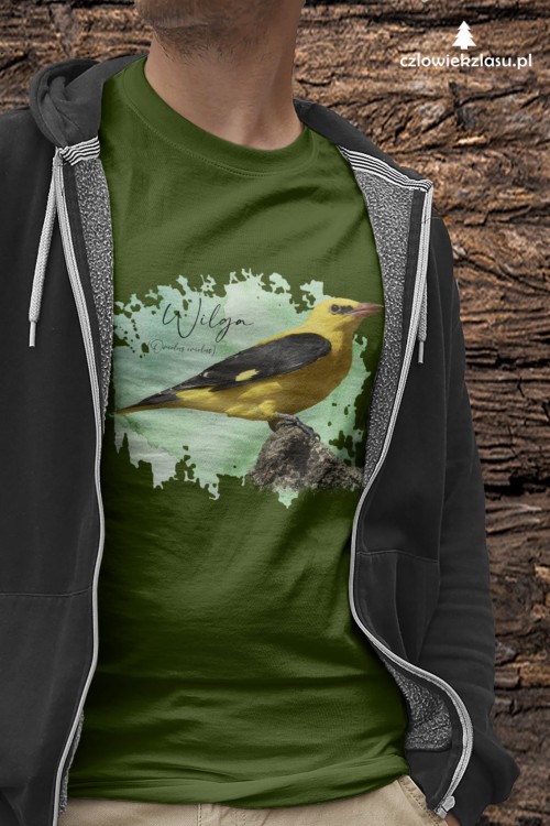 Wilga zwyczajna - Oriolus oriolus - Prezent dla ornitologa – Prezent dla przyrodnika - Koszulka z wilgą - Człowiek z lasu