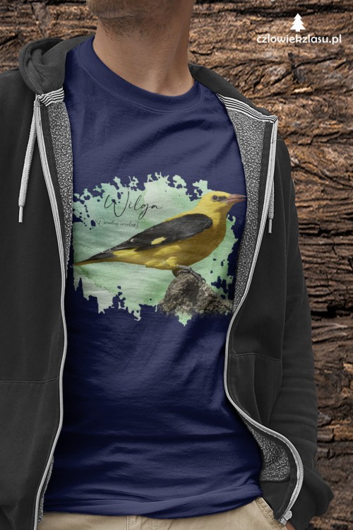 Wilga zwyczajna - Oriolus oriolus - Prezent dla ornitologa – Prezent dla przyrodnika - Koszulka z wilgą - Człowiek z lasu