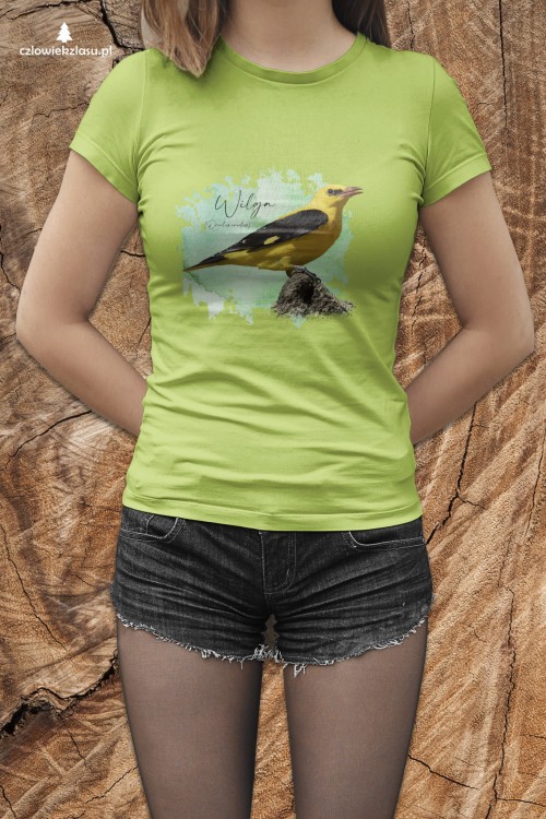 Wilga zwyczajna - Oriolus oriolus - Prezent dla ornitologa – Prezent dla przyrodnika - Koszulka z wilgą - Człowiek z lasu
