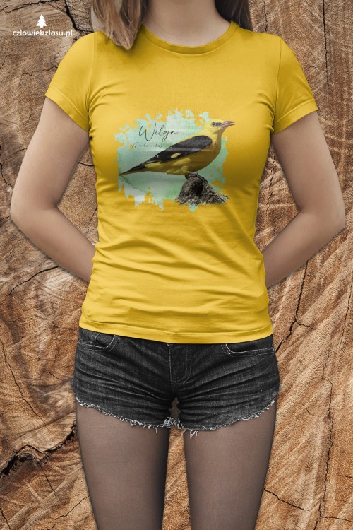 Wilga zwyczajna - Oriolus oriolus - Prezent dla ornitologa – Prezent dla przyrodnika - Koszulka z wilgą - Człowiek z lasu