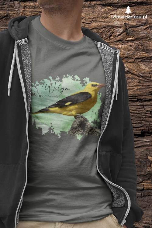 Wilga zwyczajna - Oriolus oriolus - Prezent dla ornitologa – Prezent dla przyrodnika - Koszulka z wilgą - Człowiek z lasu