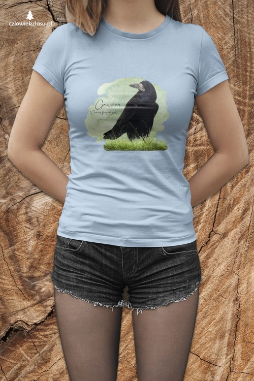 Gawron - Corvus frugilegus - Prezent dla ornitologa – Prezent dla przyrodnika - Koszulka z gawronem - Człowiek z lasu