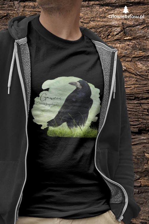 Gawron - Corvus frugilegus - Prezent dla ornitologa – Prezent dla przyrodnika - Koszulka z gawronem - Człowiek z lasu