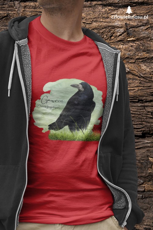 Gawron - Corvus frugilegus - Prezent dla ornitologa – Prezent dla przyrodnika - Koszulka z gawronem - Człowiek z lasu