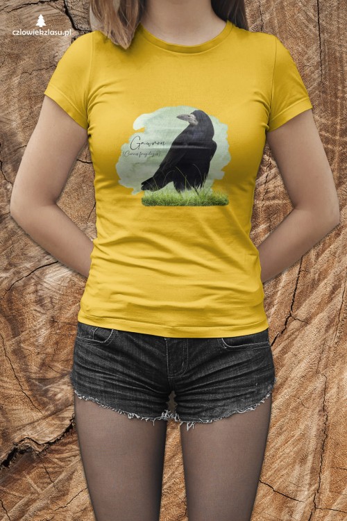 Gawron - Corvus frugilegus - Prezent dla ornitologa – Prezent dla przyrodnika - Koszulka z gawronem - Człowiek z lasu