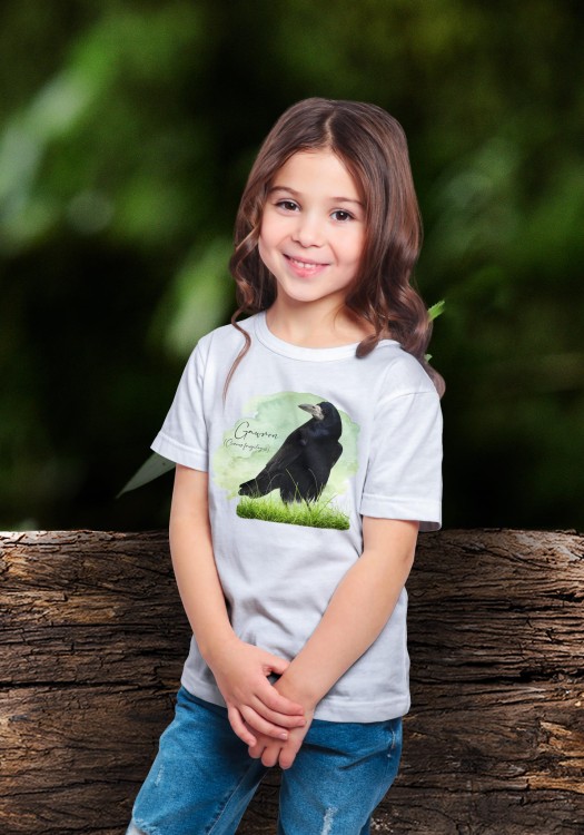 Gawron - Corvus frugilegus - Prezent dla ornitologa – Prezent dla przyrodnika - Koszulka dziecięca - Koszulka z gawronem - Człowiek z lasu