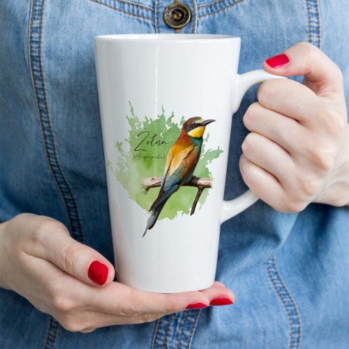 Żołna zwyczajna - Żołna pszczołojad - Merops apiaster - Żołna #2 - Prezent dla ornitologa – Prezent dla przyrodnika - Kubek latte duży - Kubek z żołną - Człowiek z lasu