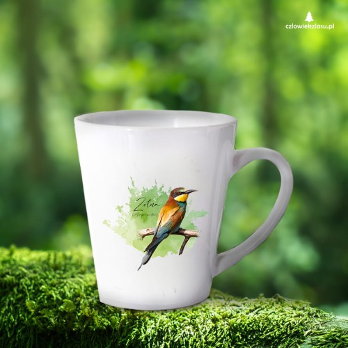 Żołna zwyczajna - Żołna pszczołojad - Merops apiaster - Żołna #2 - Prezent dla ornitologa – Prezent dla przyrodnika - Kubek latte - Kubek z żołną - Człowiek z lasu