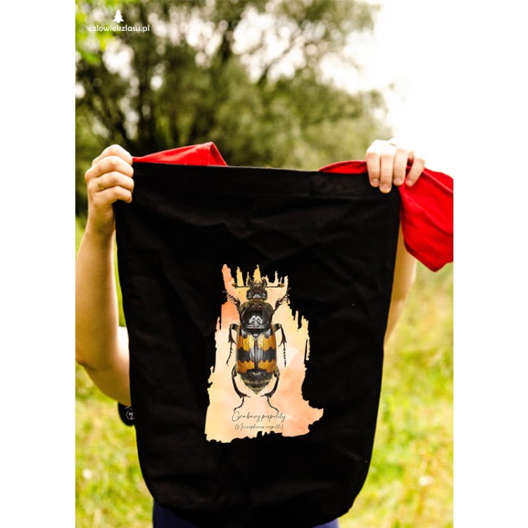 Grabarz pospolity /Nicrophorus vespillo/ - Torba na ramię - Torba z chrząszczem - Prezent dla entomologa