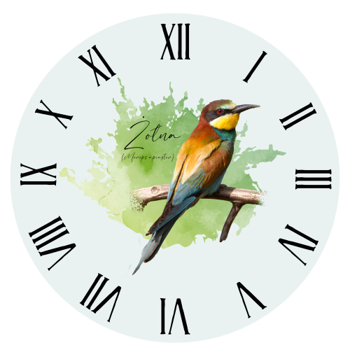 Żołna zwyczajna - Żołna pszczołojad - Merops apiaster - Żołna #2 - Prezent dla ornitologa – Prezent dla przyrodnika - Zegar