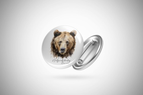 Niedźwiedź brunatny /Ursus arctos/ - Przypinka - Button