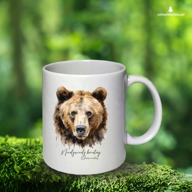 Niedźwiedź brunatny - Ursus arctos - Głowa niedźwiedzia - Prezent dla przyrodnika - Kubek ceramiczny